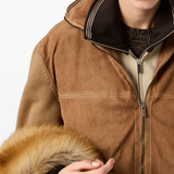 Close up of  Brown jacket ,showing texture of the Wool