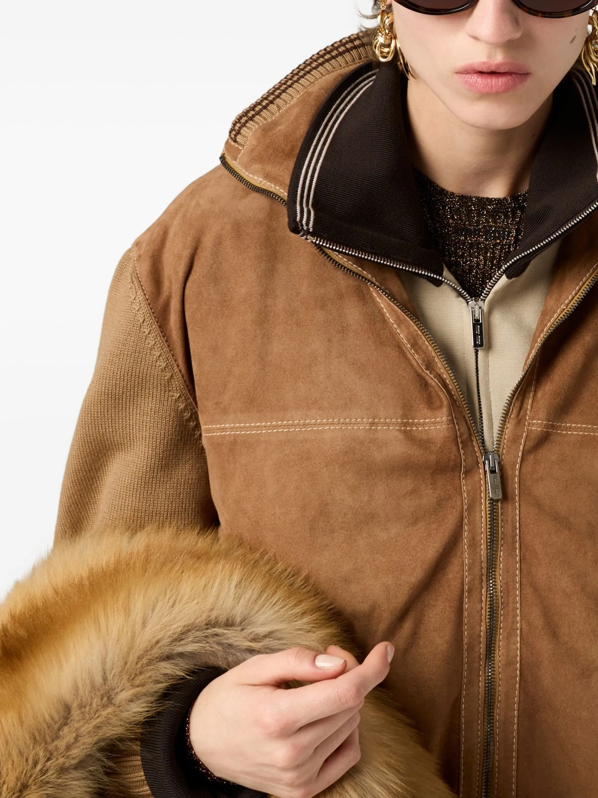 Close up of  Brown jacket ,showing texture of the Wool