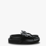 Black sandal, front view