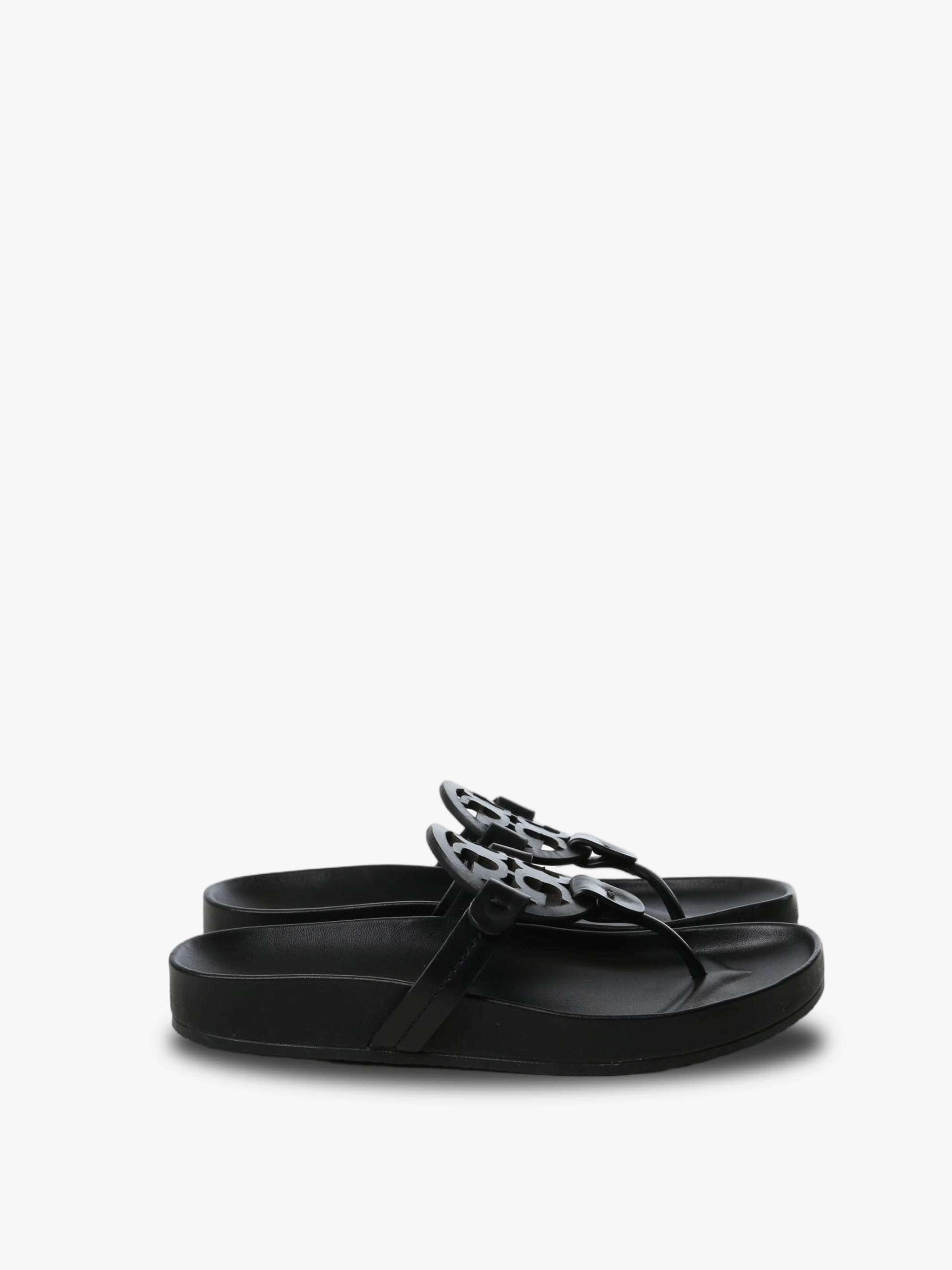 Black sandal, front view