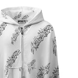 HELLSTAR - Unisex Roll Print Graffiti Zip Up Hoodie