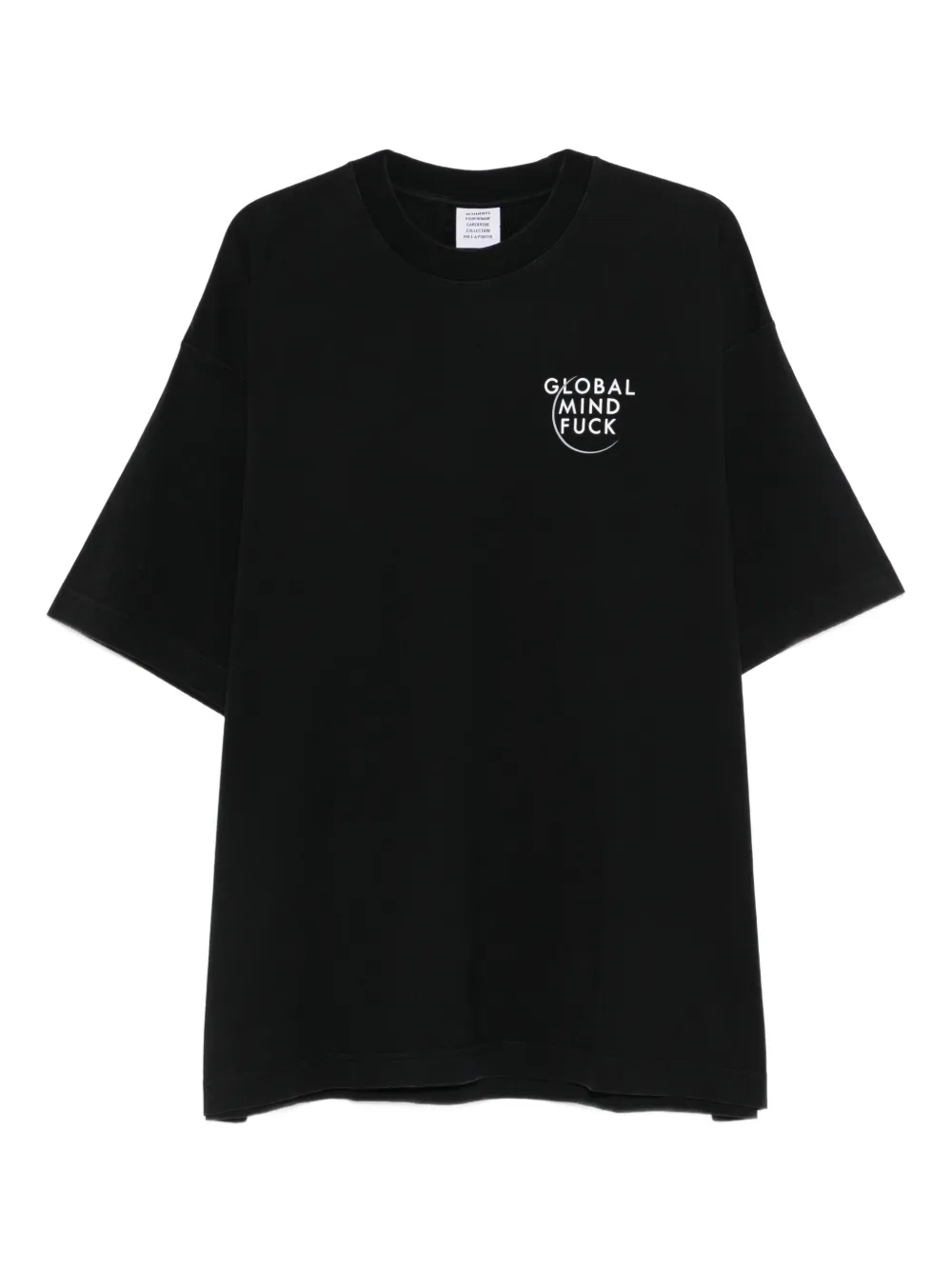 black t-shirt, front view