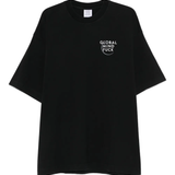 black t-shirt, front view