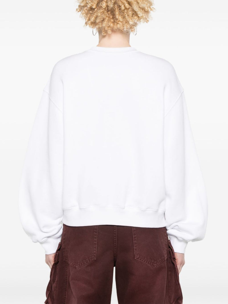 T BY ALEXANDER WANG - Women Essential Terry Crew Sweatshirt W/ Puff Paint Logo