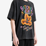 Black t-shirt, full body view
