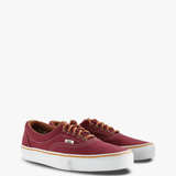 Burgundy shoes, front view