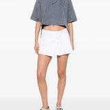 White skirt, full body view