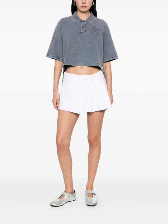 White skirt, full body view