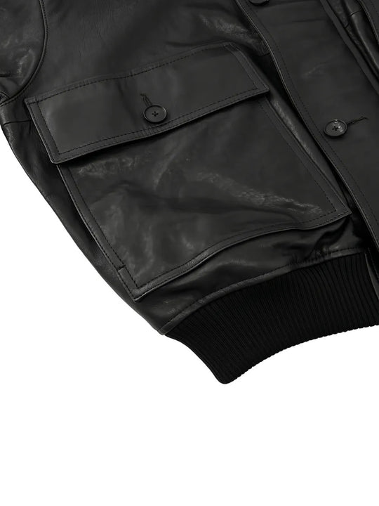 Close up of Black jacket, showing detail