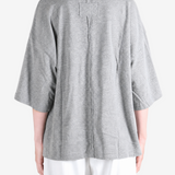 Grey t-shirt, full body view