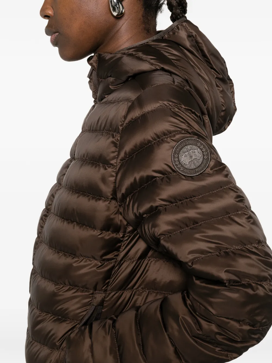 Close up of  Brown jacket ,showing texture of the Polyamide