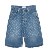Blue shorts, front view