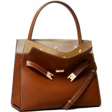 Brown leather handbag,side view