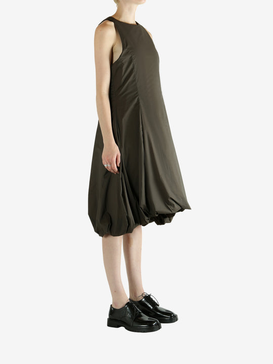 Brown dress, full body view