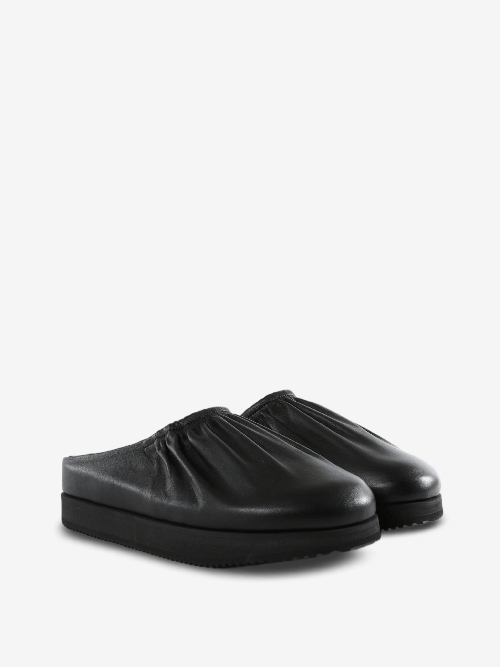Black sandals, front view