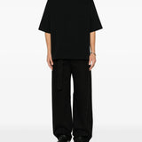 Black t-shirt, full body view