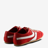 Red sneakers, back view