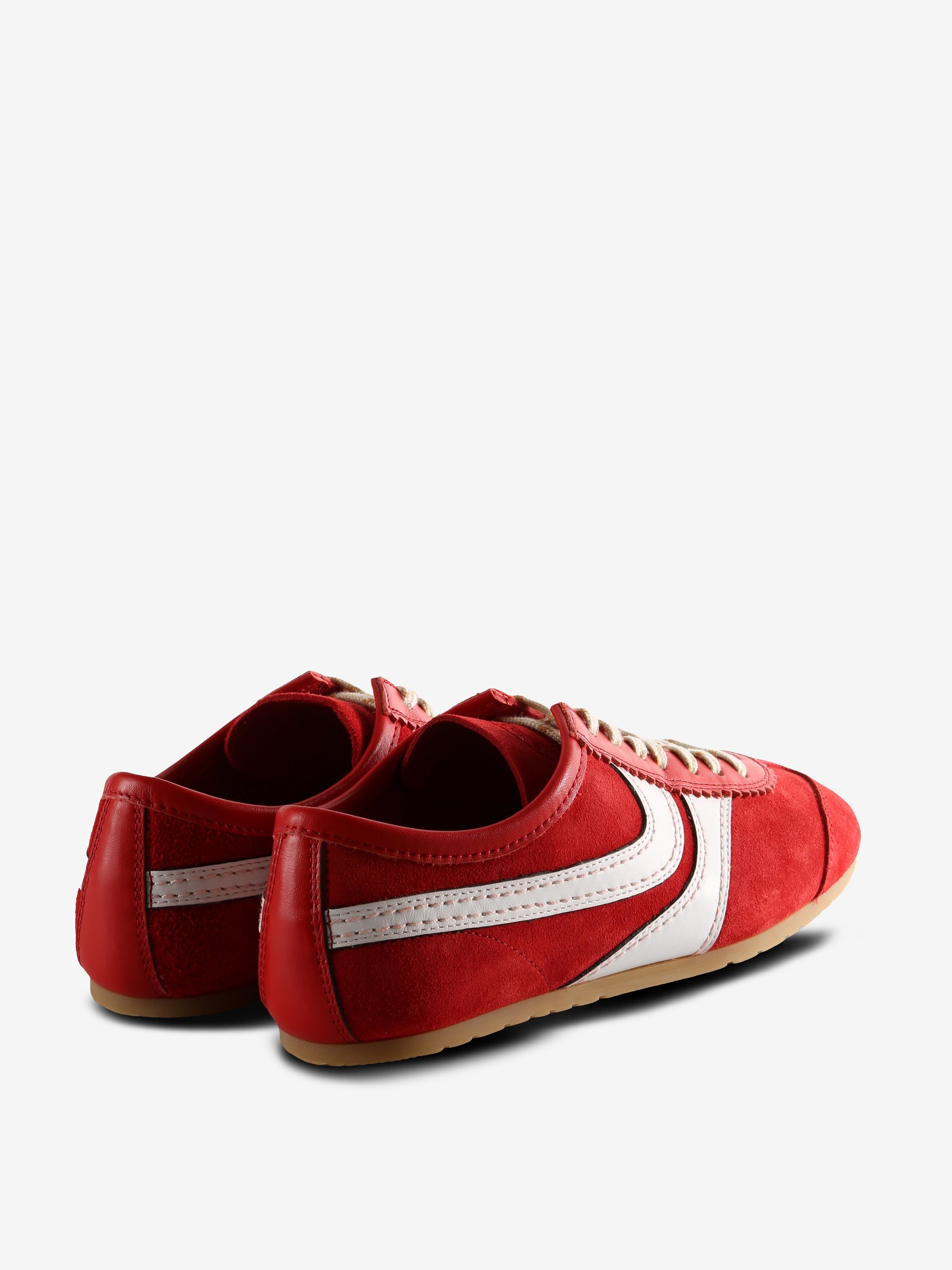 Red sneakers, back view