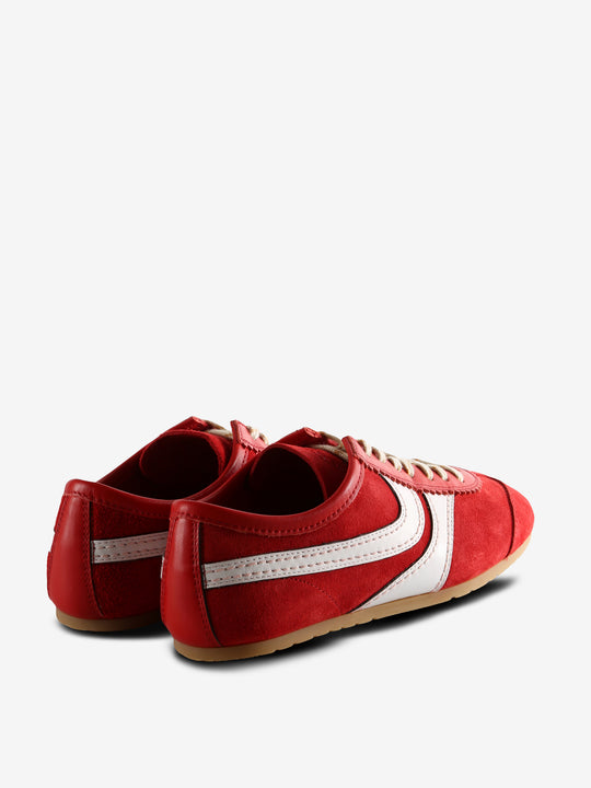 Red sneakers, back view