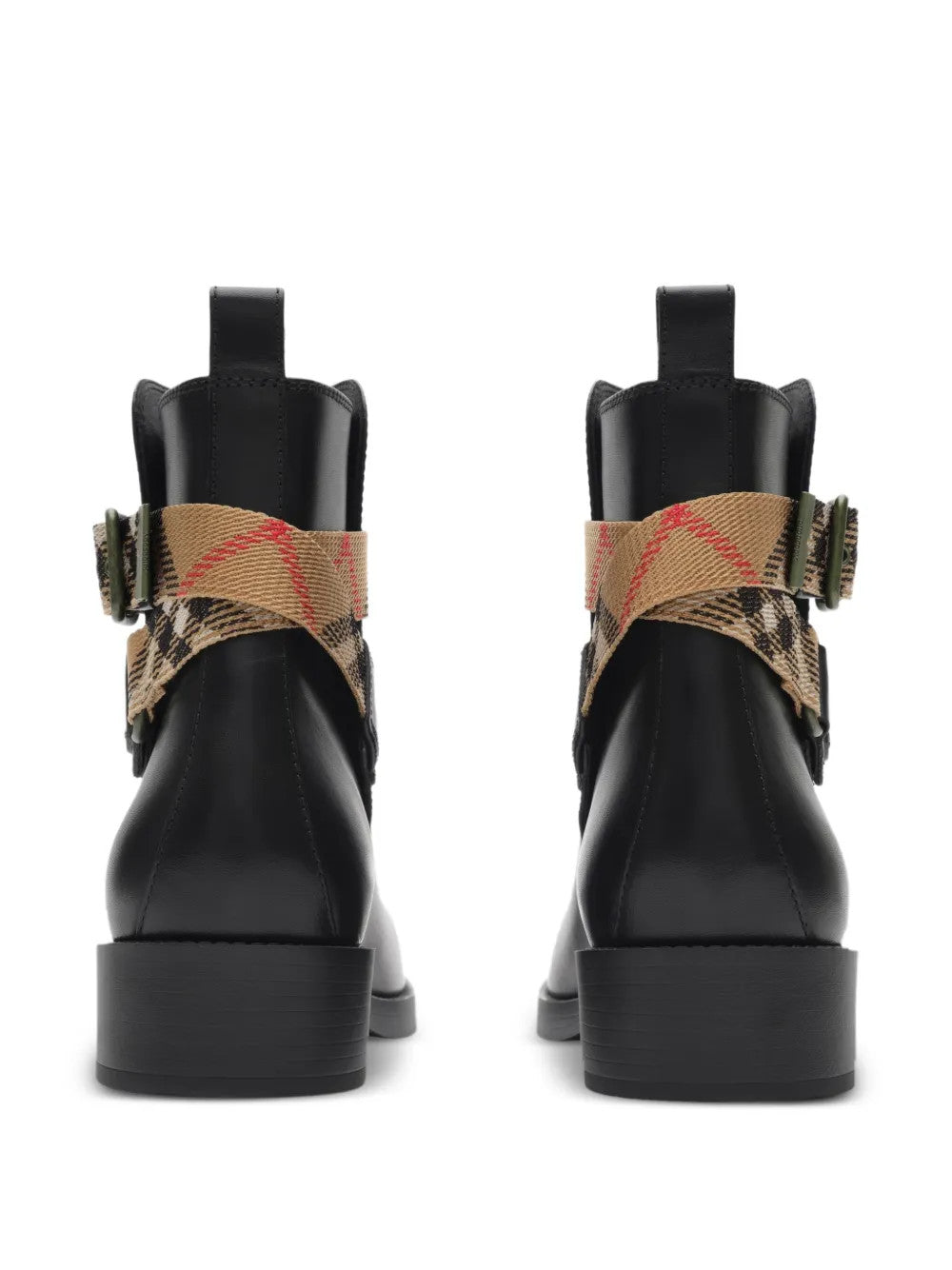 Black boots, back view