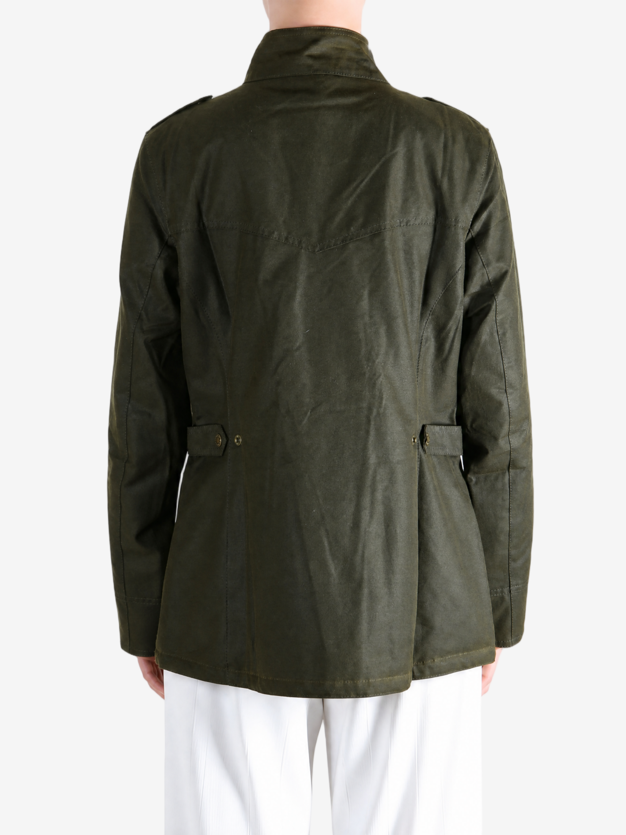Green jacket, full body view