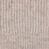 Close up of Tan hoodie, showing texture of the 48% cashmere/ 17% mohair/ 17% wool/ 15% polyamide/ 3% metallised fabric