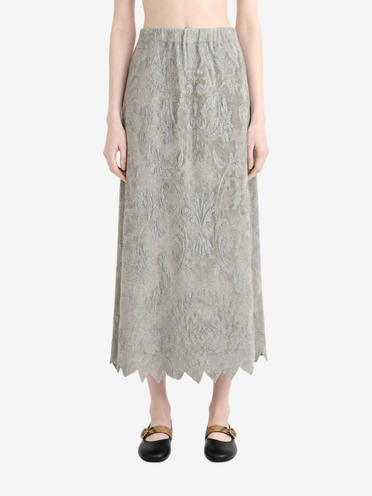 Grey skirt, full body view