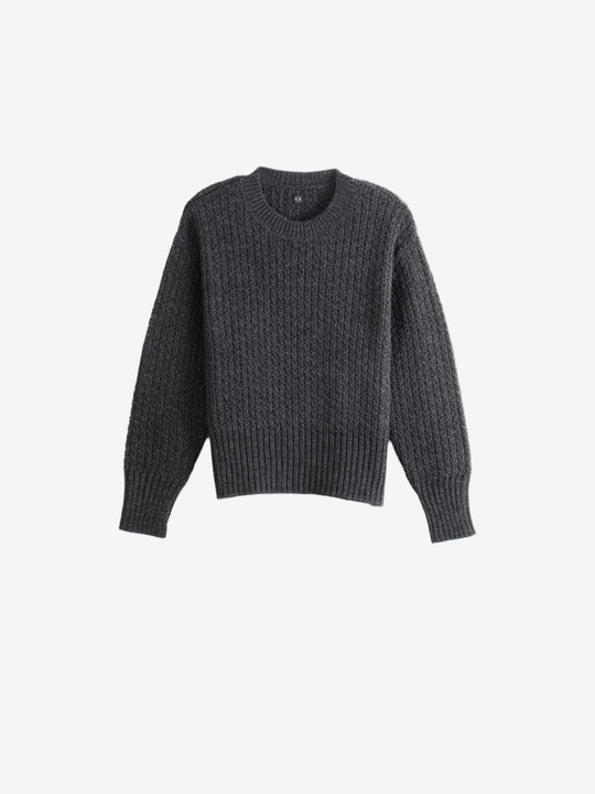 Grey knitwear, front view