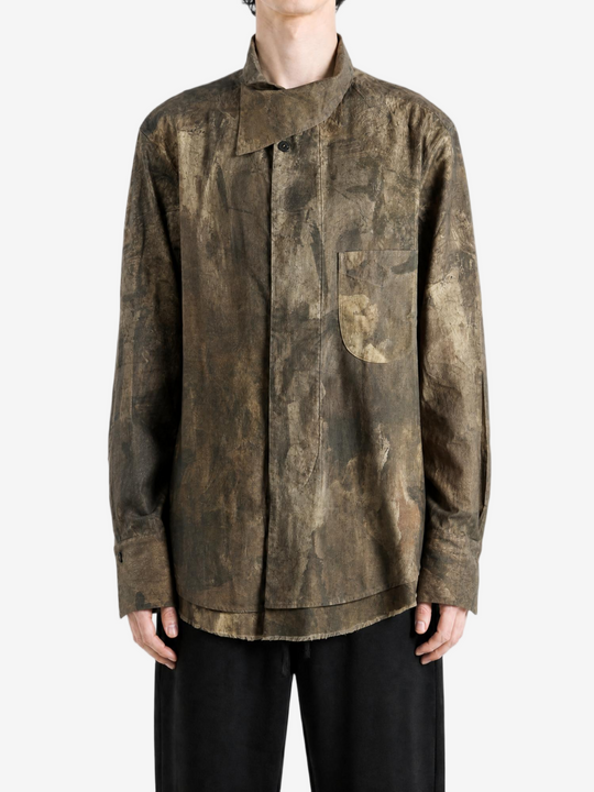 Brown shirt, full body view
