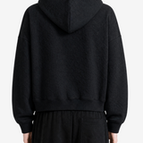 Black hoodie, full body view