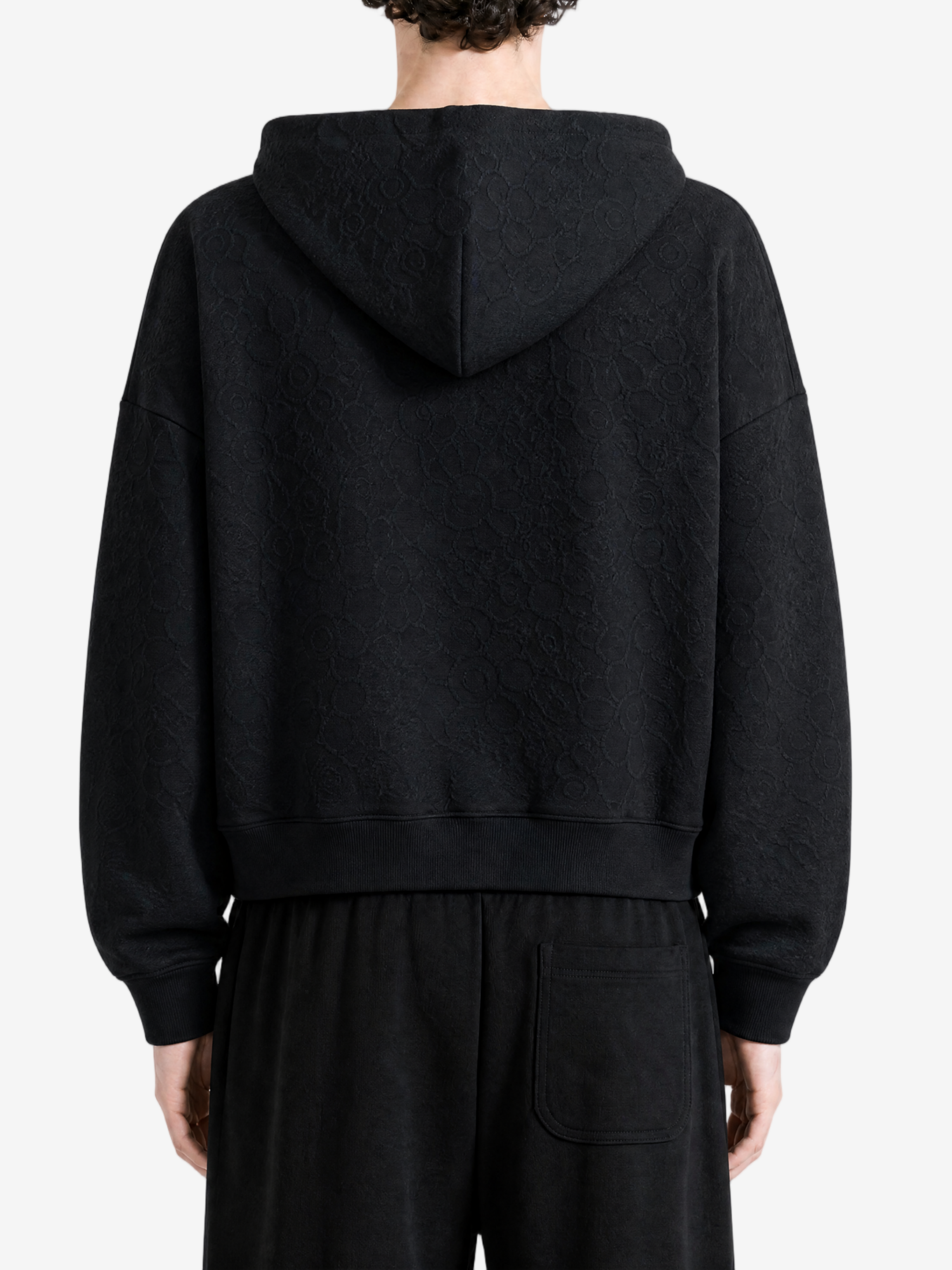 Black hoodie, full body view
