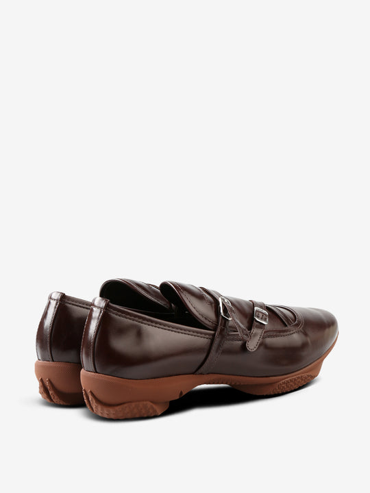 Brown shoes, back view