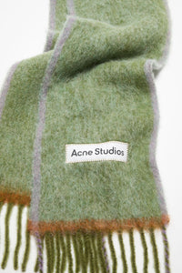ACNE STUDIO UNISEX Wool Logo Fringe Scarf