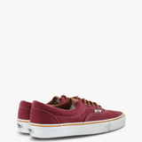 Burgundy shoes, side view