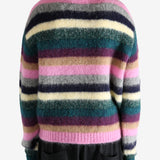 Green knitwear worn by a person, showing the knitwear's fit