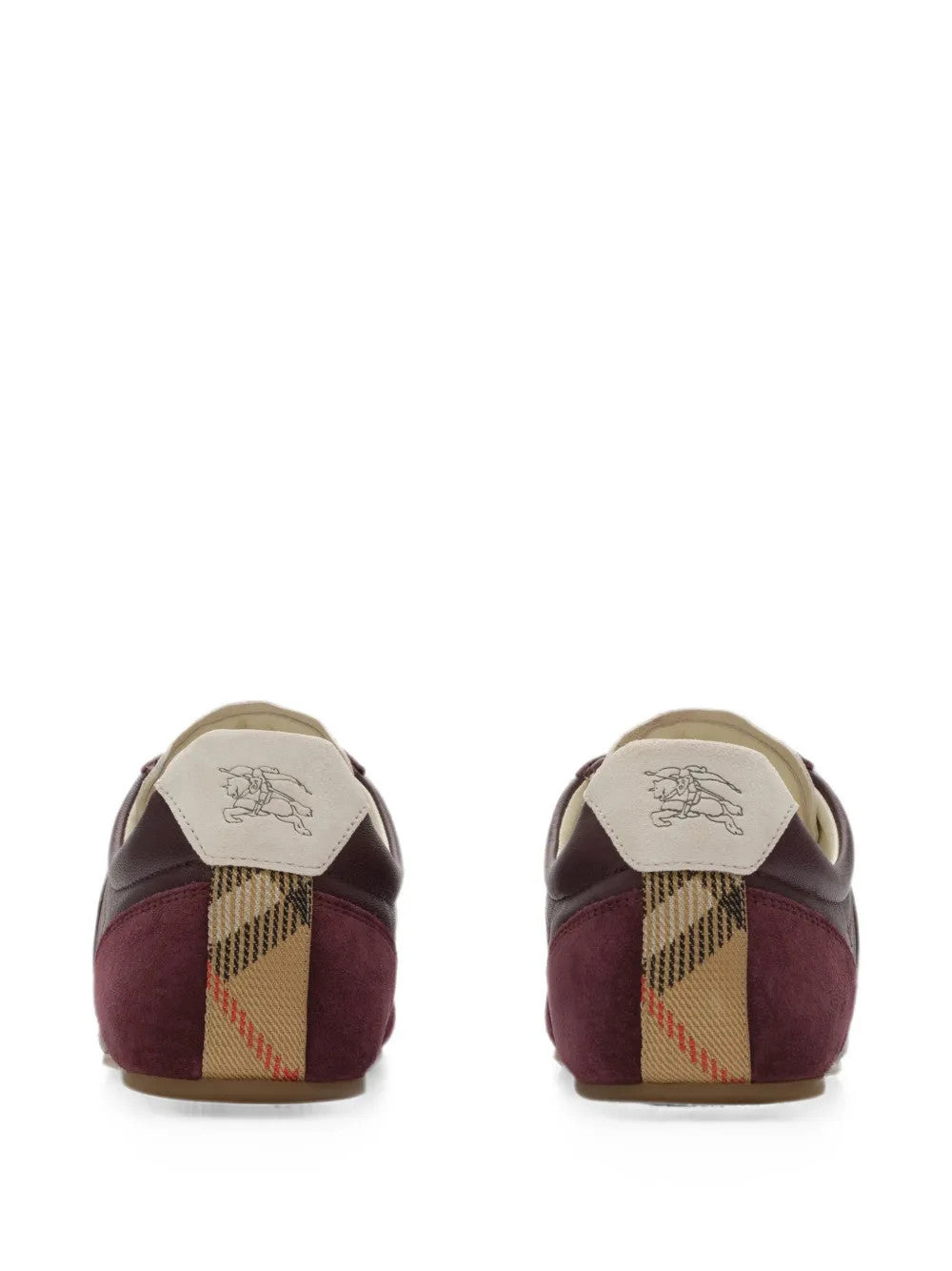 Burgundy shoes, back view