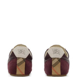 Burgundy shoes, back view