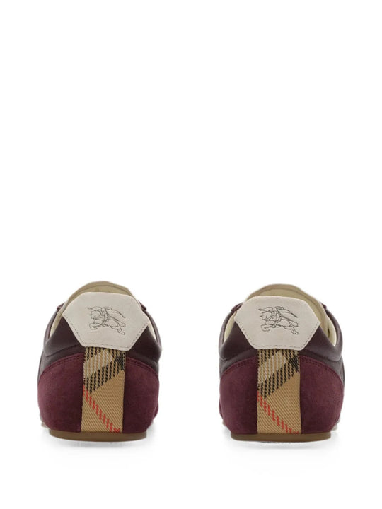 Burgundy shoes, back view
