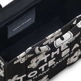 Close up of black bag, showing texture of the cotton fabric