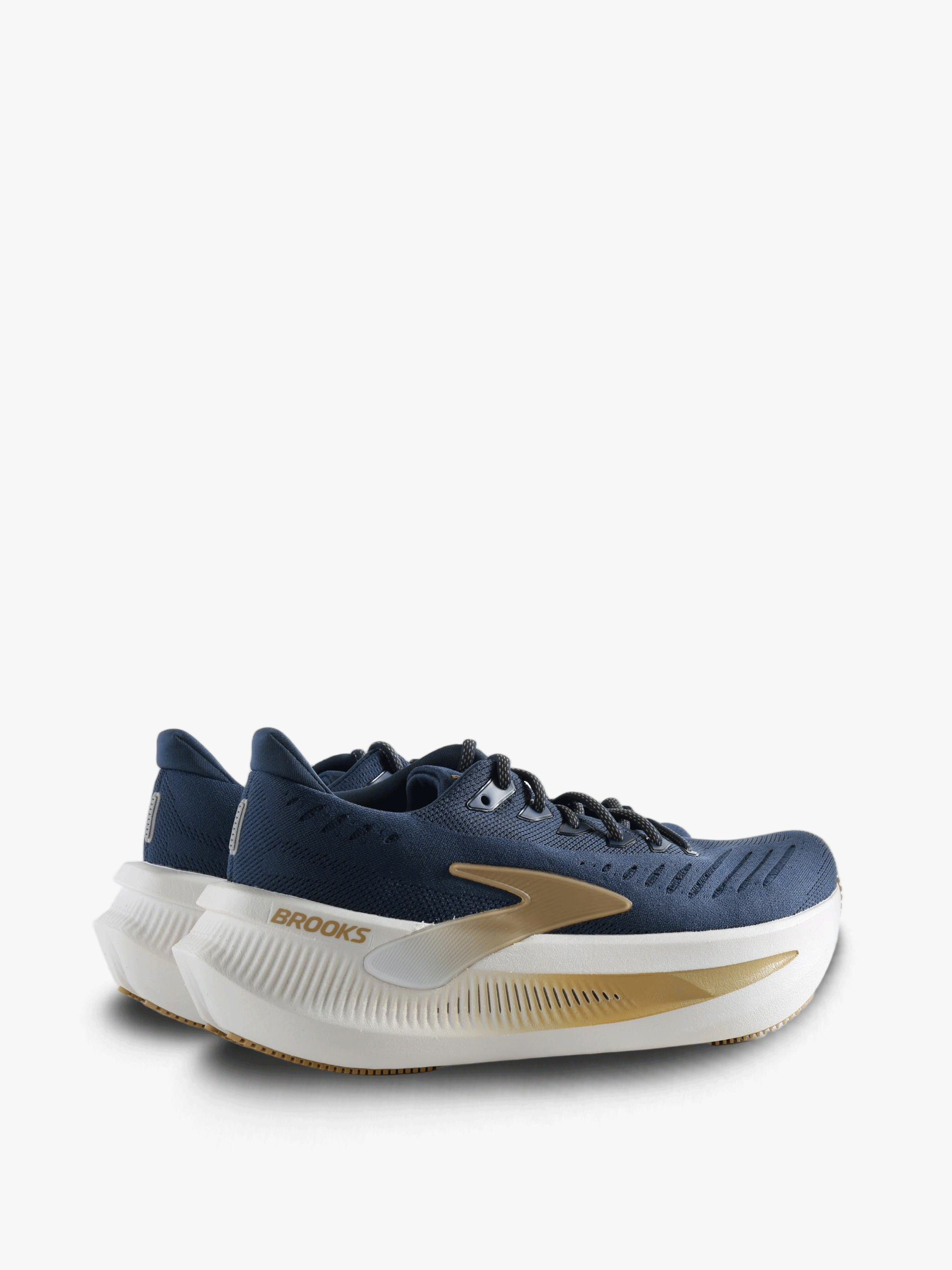 Navy shoes, side view