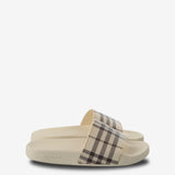 White sandals, front view