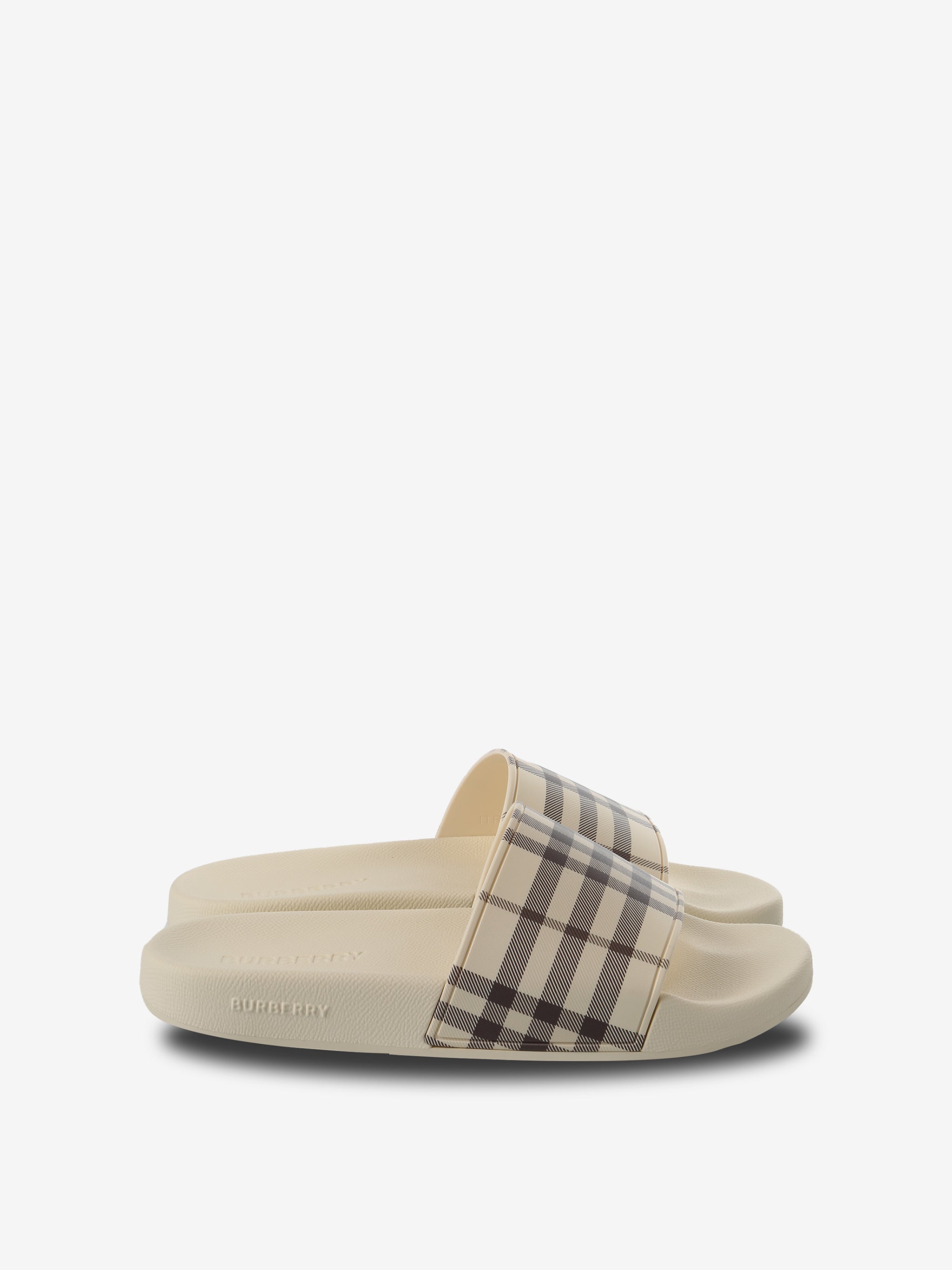 White sandals, front view