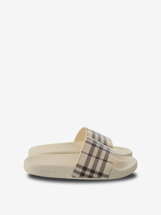 White sandals, front view