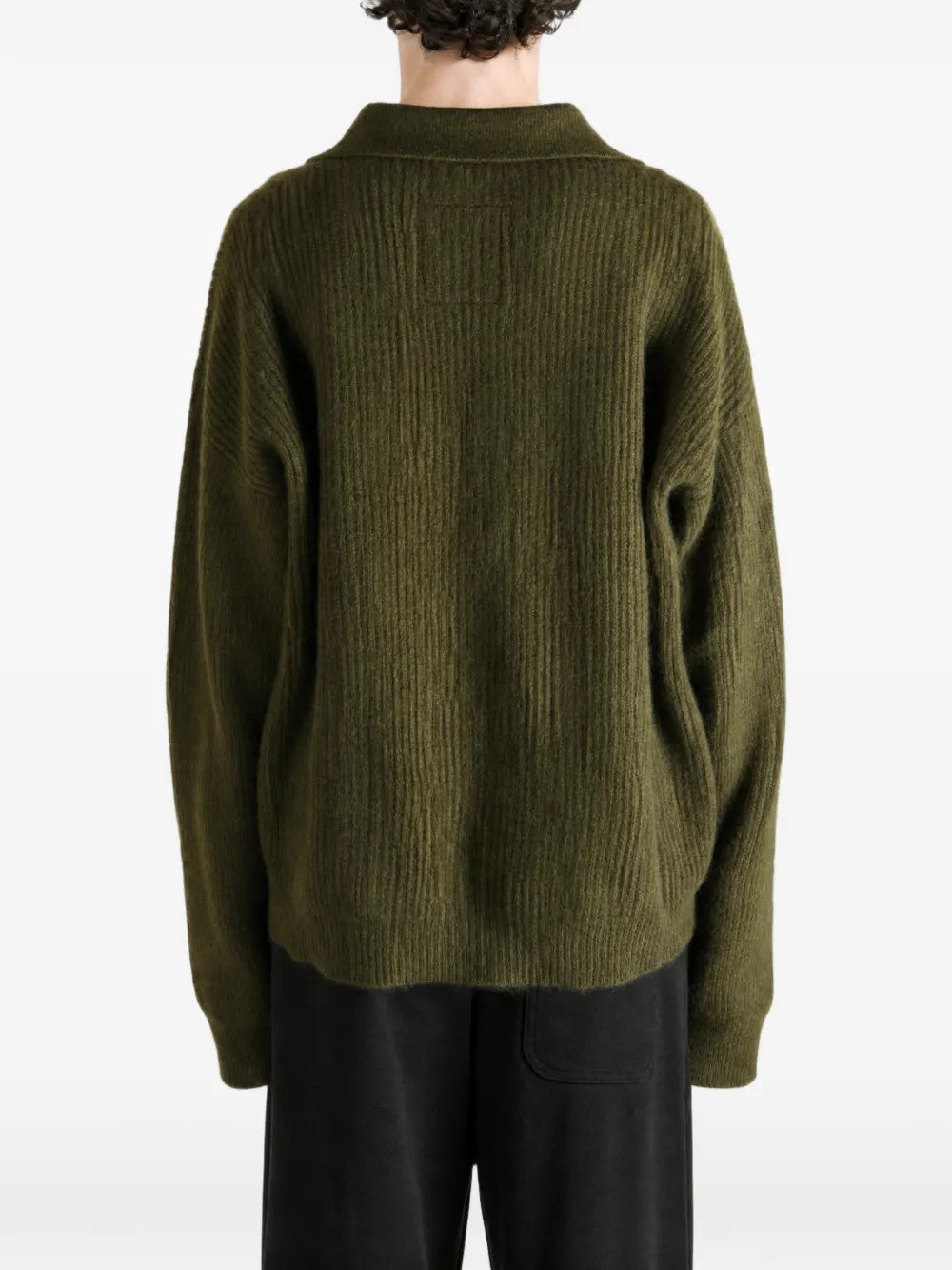 Green top, full body view