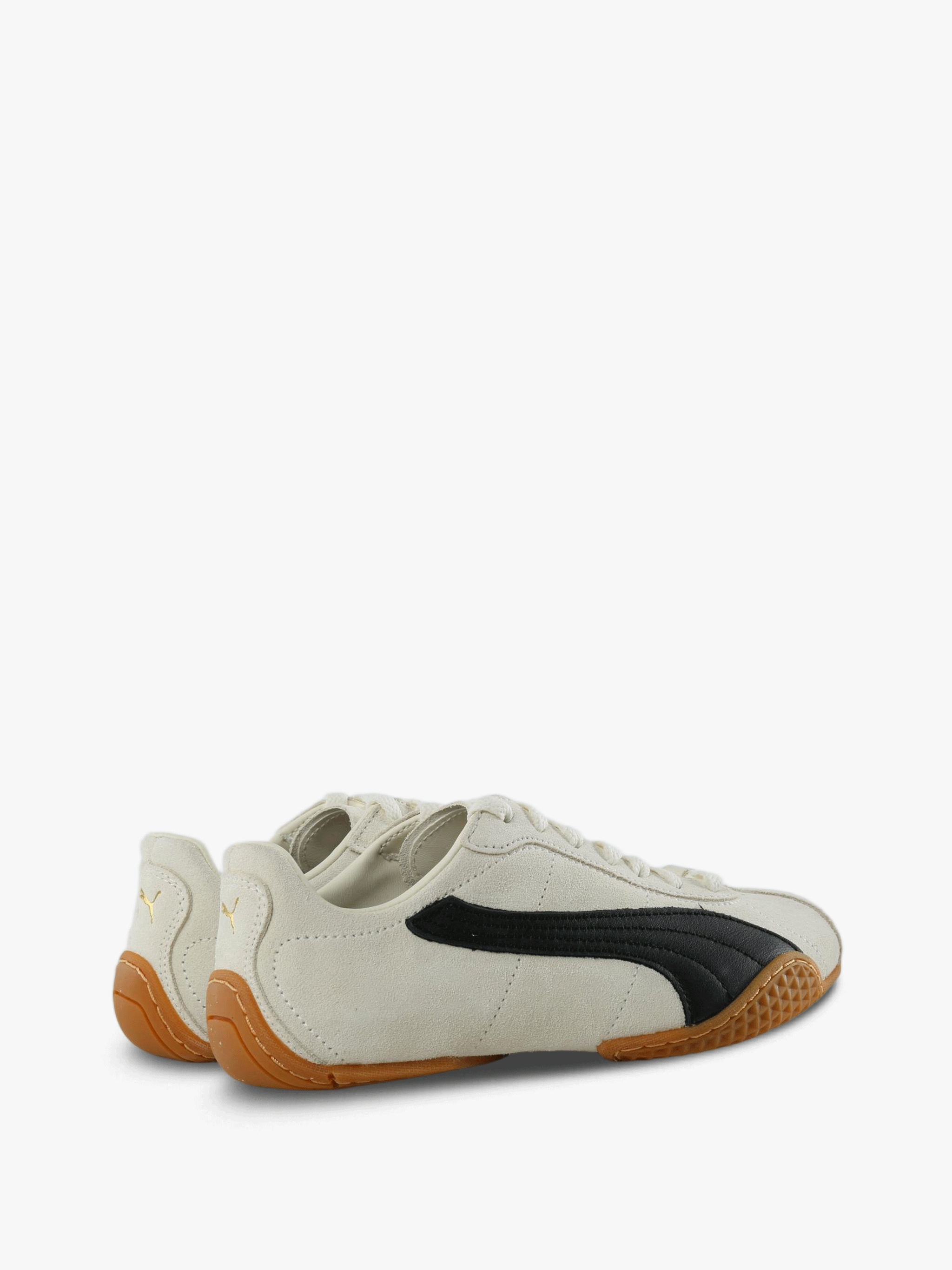 Tan shoes, side view