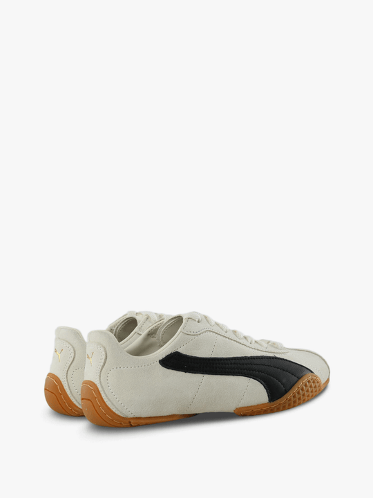 Tan shoes, side view