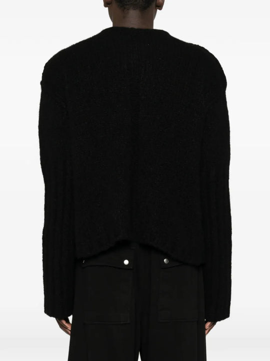 Black knitwear, full body view