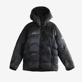 Black puffer jacket,front view