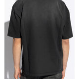Black t-shirt, full body view