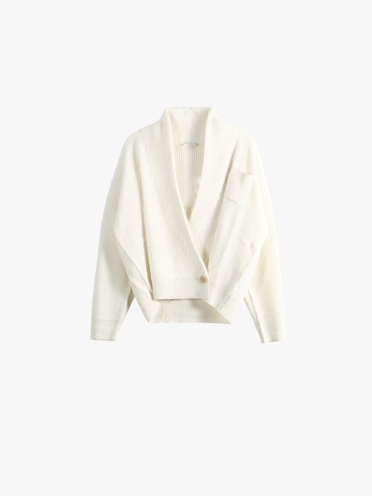 Tan knitwear, front view